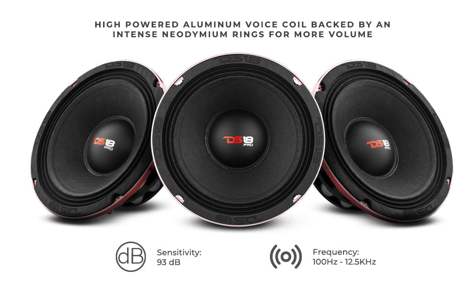 PRO 8" Neodymium Mid-Range Loudspeaker 400 Watts Rms 4-Ohm - DS18