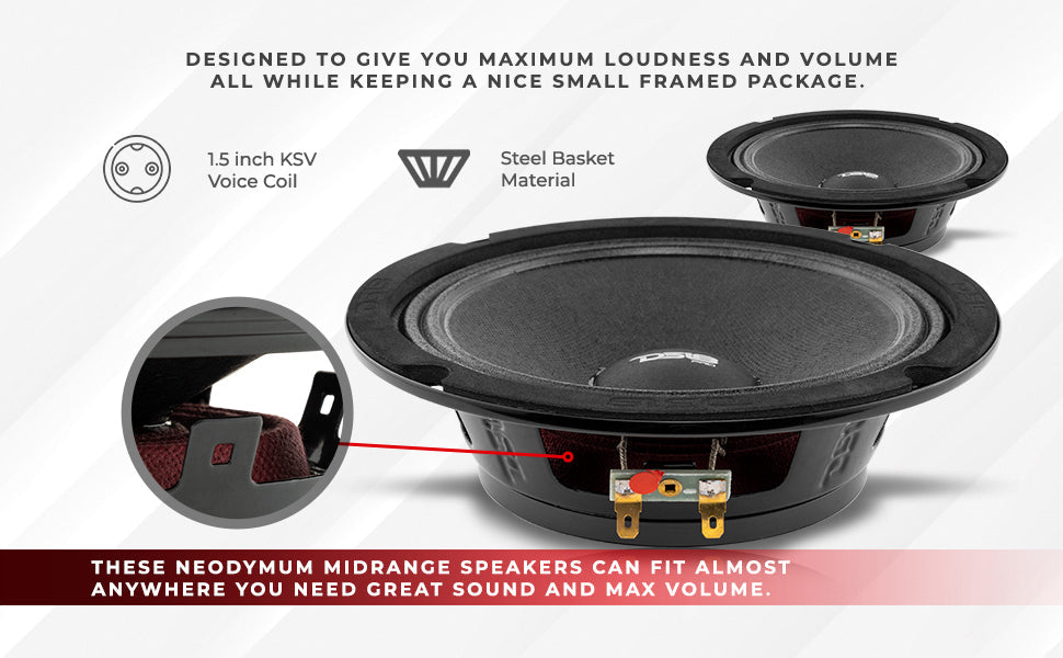 PRO 6.5" Shallow Neodymium Full-Range Loudspeaker 150 Watts Rms 4-Ohm - DS18