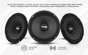 PRO 8" Shallow Neodymium Full-Range Loudspeaker 200 Watts Rms 4-Ohm - DS18