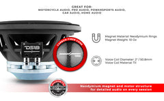 PRO 8" Neodymium Water resistant Carbon Fiber Cone Mid-Bass Woofer 250 Watts Rms 4-Ohm - DS18