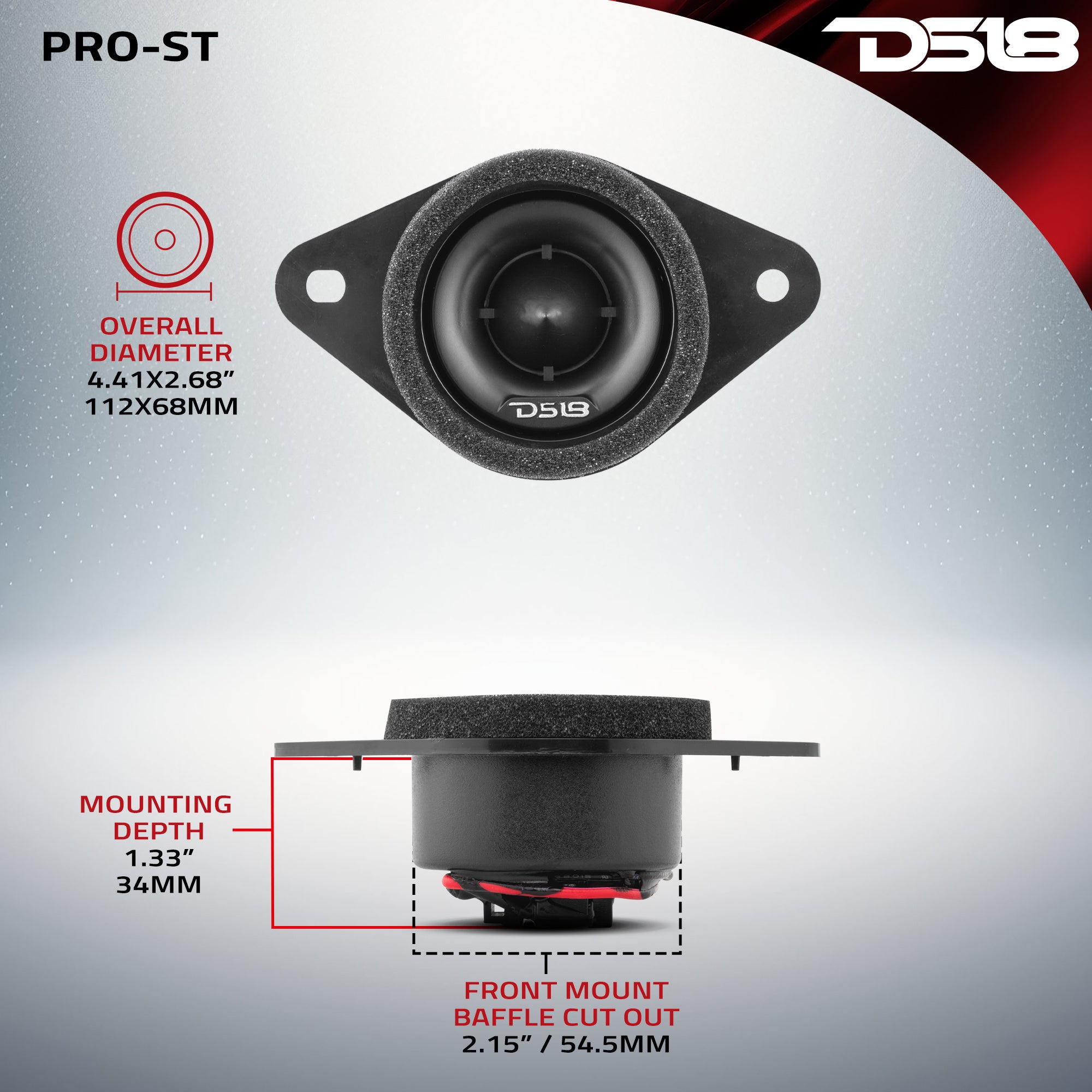 1.9" OEM Replacement Neodymium Tweeter | Compatible With Most Toyota and Subaru Vehicles - DS18