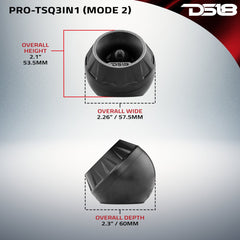 3" Surface/Flush/Angle High Compression Neodymium Super Bullet Tweeter 100 Watts 1" Aluminum 4-Ohm Vc - DS18