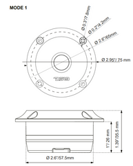 3" Surface/Flush/Angle High Compression Neodymium Super Bullet Tweeter 100 Watts 1" Aluminum 4-Ohm Vc - DS18