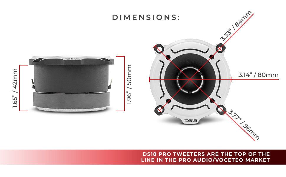 3” PRO Aluminum Super Bullet Tweeter – 240 Watts with Built in Crossover - DS18