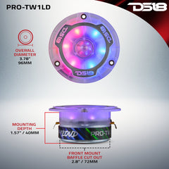 3.8” Super Bullet Tweeter with 1” Aluminum Voice Coil & Digital LED Lights - DS18