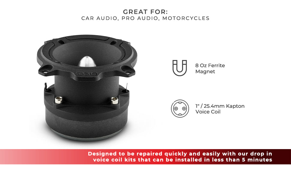 3” PRO Aluminum Super Bullet Tweeter – 240 Watts with Built in Crossover - Black - DS18