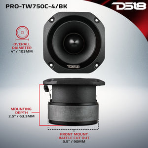 4” Super Bullet Tweeter with 1.5” Titanium Voice Coil and Oversized Ferrite Magnet 200 Watts 4-Ohm - DS18