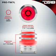 2.3" Neodymium Super Bullet Tweeter 1" Titanium Voice Coil with RGB LED Lights - DS18