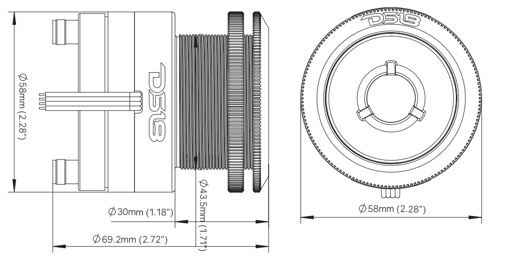 2.3" Neodymium Super Bullet Tweeter 1" Titanium Voice Coil with RGB LED Lights - DS18
