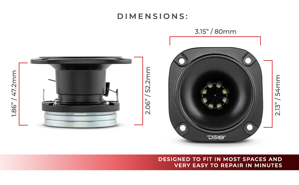 3" High Compression Neodymium Hybrid Driver/Tweeter 100 Watts 1" Polyimide 4-Ohm Vc - DS18