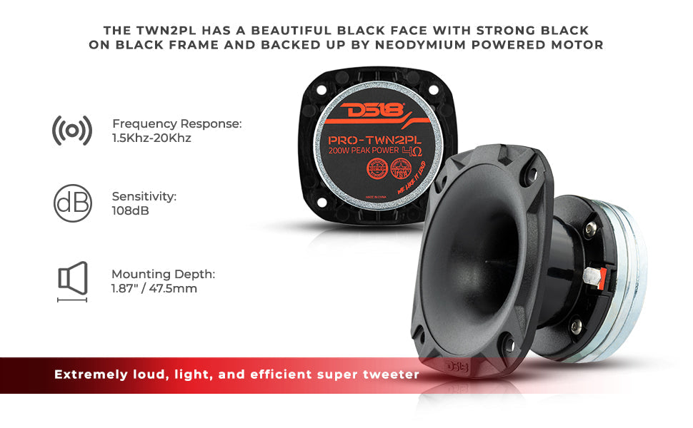 3" High Compression Neodymium Hybrid Driver/Tweeter 100 Watts 1" Polyester 4-Ohm Vc - DS18