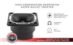 2.5"High Compression Neodymium Tweeter 100 Watts 1" Pen 4-Ohm Vc - DS18