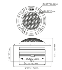 3" High Compression Neodymium Hybrid Driver/Tweeter 140 Watts 1" Pen 4-Ohm Vc - DS18