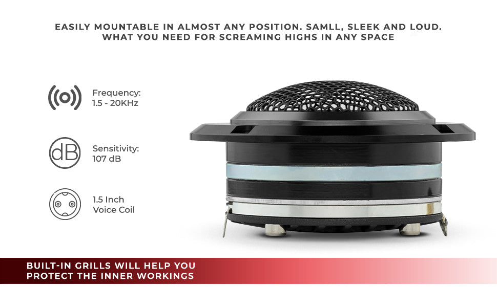 3.6" High Compression Neodymium Hybrid Driver/Tweeter 200 Watts 1.5 " Pen 4-Ohm Vc - DS18