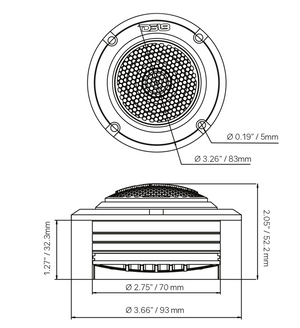 3.6" High Compression Neodymium Hybrid Driver/Tweeter 200 Watts 1.5 " Pen 4-Ohm Vc - DS18