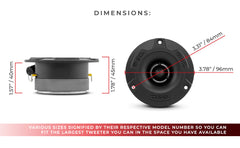 3.8" Super Bullet Tweeter 120W RMS 1" Aluminum 4-Ohm Vc - DS18