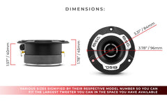3.8" Super Bullet Tweeter 120W RMS 1" Aluminum 4-Ohm Vc - DS18