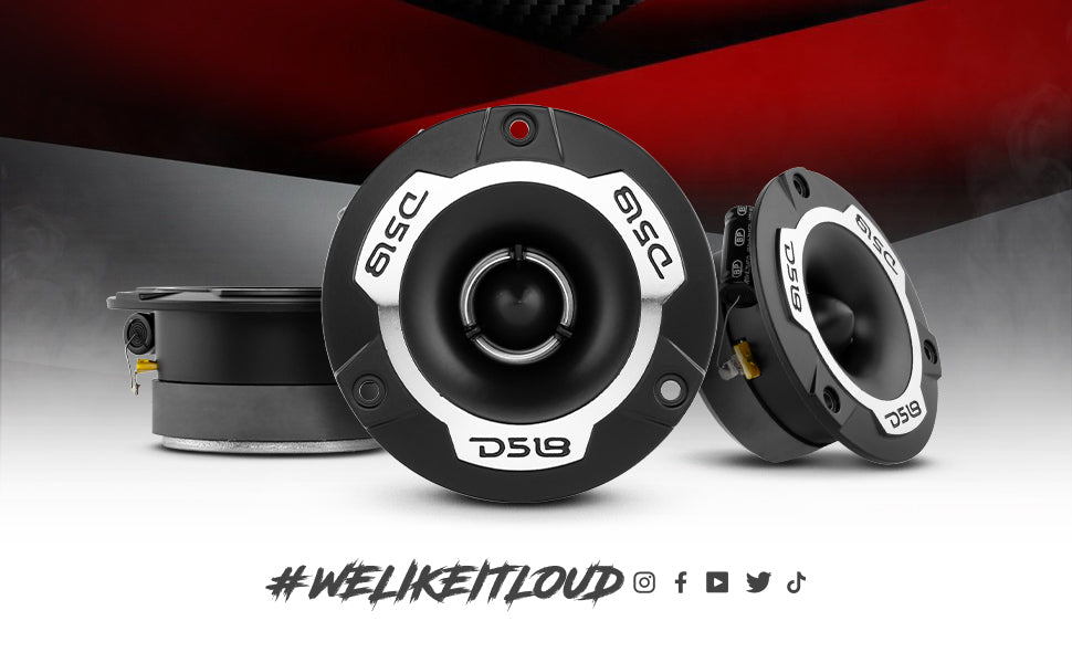 3.8" Super Bullet Tweeter 120W RMS 1" Aluminum 4-Ohm Vc - DS18