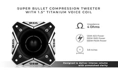 3.8" Super Bullet Tweeter | 250W RMS 1.5" Titanium 4-Ohm Vc - DS18
