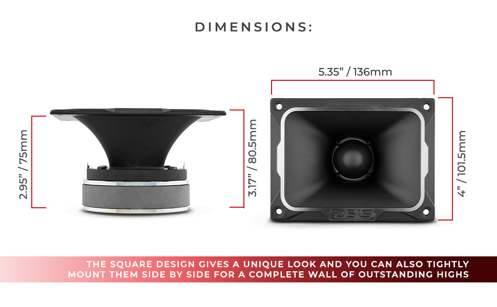 4 x 5.35" Super Bullet Tweeter 250 Watts 1.5" Aluminum 4-Ohm Vc - DS18