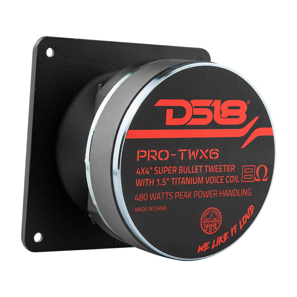 4" x 4" Super Bullet Tweeter 240 Watts 1.5" Titanium 8-Ohm Vc - DS18