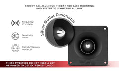 4" x 4" Super Bullet Tweeter 240 Watts 1.5" Titanium 8-Ohm Vc - DS18