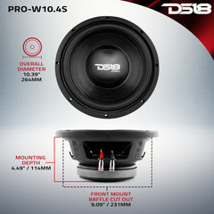 PRO 10" Water Resistant Woofer 350 Watts Rms 4-Ohm SVC - DS18