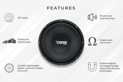PRO 10" Water Resistant Woofer 350 Watts Rms 4-Ohm SVC - DS18