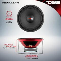 PRO-X 12" Mid-Range Loudspeaker 450 Watts Rms 4-Ohm - DS18
