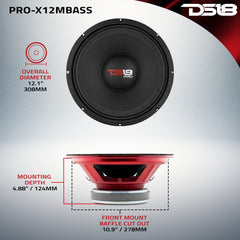 PRO-X 12" Mid-Bass Loudspeaker | 500W RMS 8-Ohm - DS18