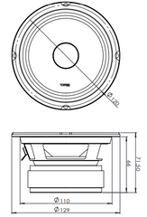 PRO-X 5.25" Mid-Range Loudspeaker with Bullet | 150W RMS 4-Ohm - DS18
