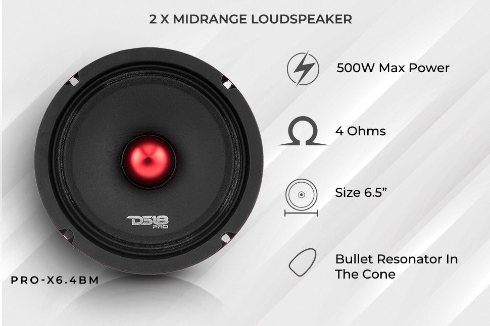 Pro Audio Loudspeakers Package - Pair 6.5" Speakers + Pair of Tweeters - DS18