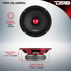 PRO-X 6.5" Shallow Mid-Range Bullet Loudspeaker | 200W RMS 4-Ohm - DS18