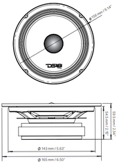 PRO-X 6.5" Shallow Mid-Range Bullet Loudspeaker | 200W RMS 4-Ohm - DS18