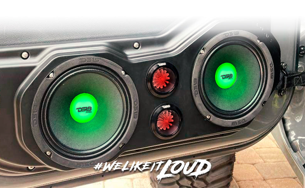 PRO-X 6.5" Mid-Range Loudspeaker with RGB Light Dust Cap 250 Watts Rms 4-Ohm - DS18