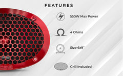 PRO-X 6X9" Mid-Range Loudspeaker with Bullet | 200W RMS 4-Ohm - DS18