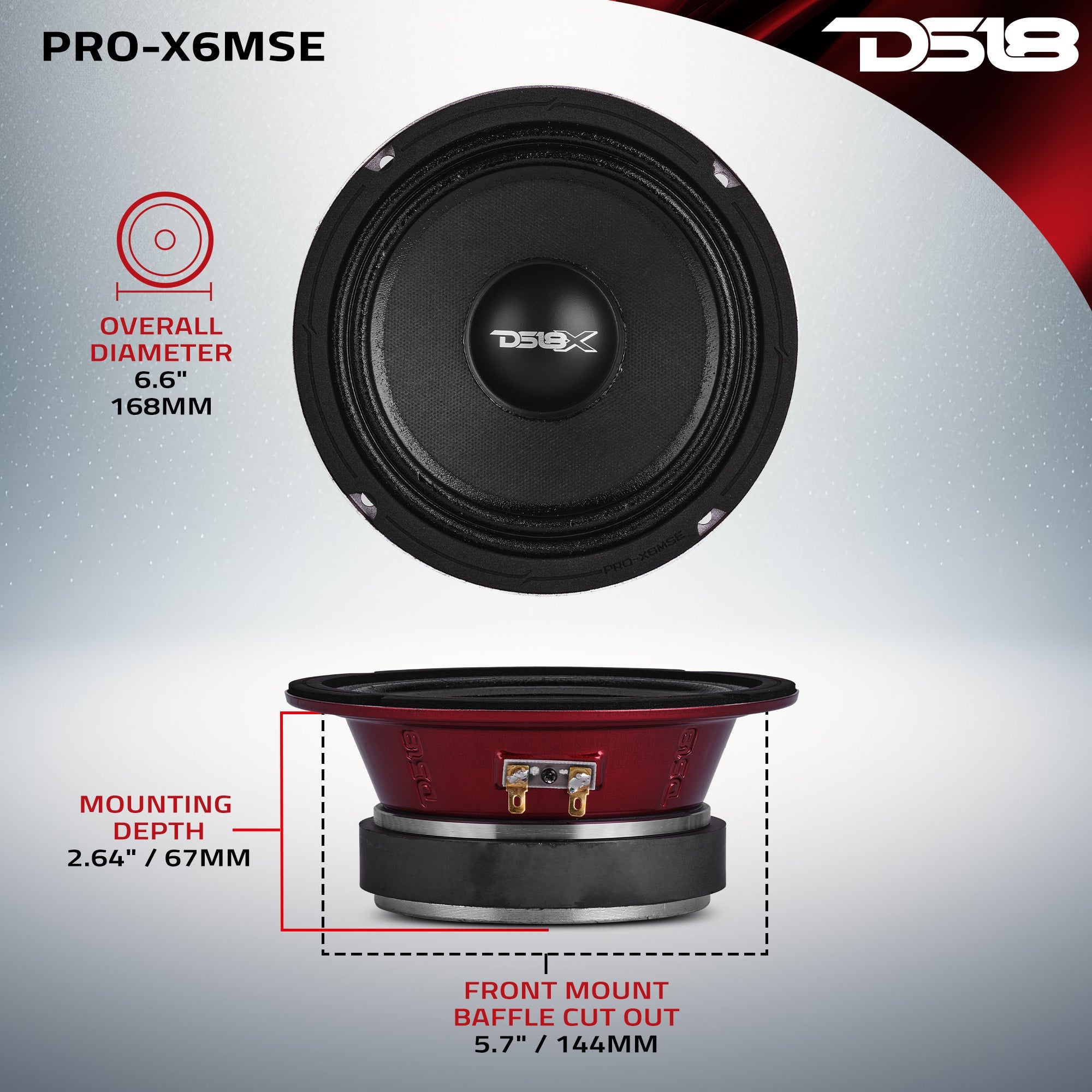 6.5” Sealed Back Mid-Range Loudspeaker | 500W | 8-Ohm - DS18