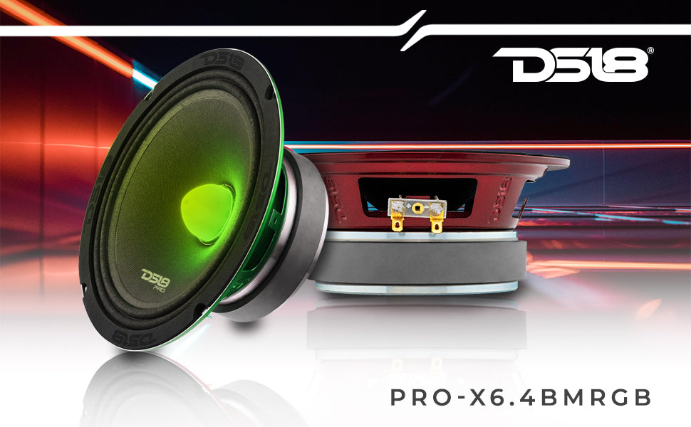 PRO-X 6.5" Mid-Range Loudspeaker with RGB Light Bullet 250 Watts Rms 4-Ohm - DS18