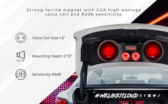 PRO-X 6.5" Mid-Range Loudspeaker with RGB Light Bullet 250 Watts Rms 4-Ohm - DS18