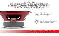 PRO-X 8" Mid-Range Loudspeaker with Bullet | 275W RMS 4-Ohm - DS18
