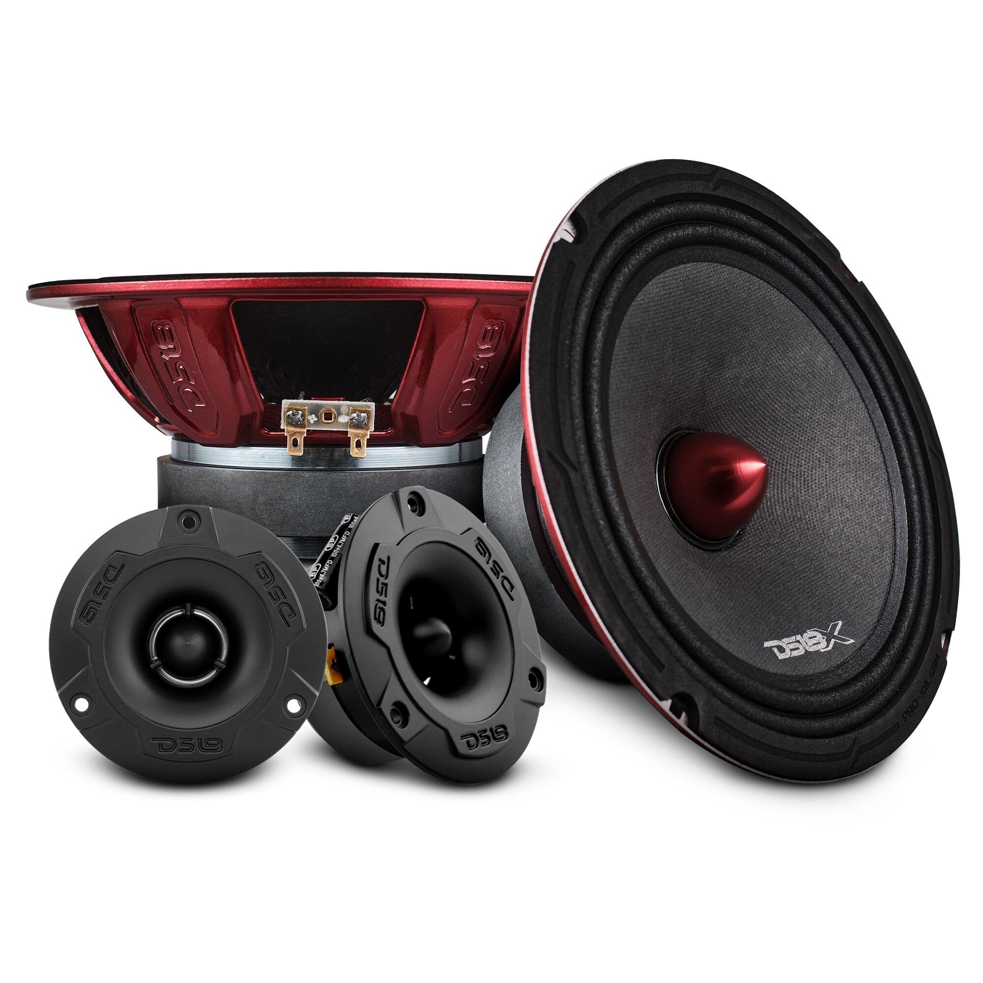 Pro Audio Loudspeakers & Tweeters Package - Pair PRO-X8.4BM + Pair of PRO-TW1X/BK - DS18