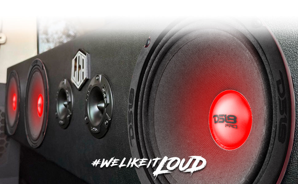 PRO-X 8" Mid-Range Loudspeaker with RGB Light Dust Cap 275 Watts Rms 4-Ohm - DS18