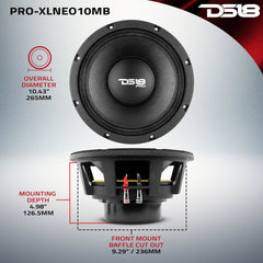 PRO 10" Neodymium Mid-Bass Loudspeaker 1000 Watts Rms 8-Ohm - DS18