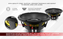 PRO 10" Neodymium Mid-Bass Loudspeaker 1000 Watts Rms 8-Ohm - DS18
