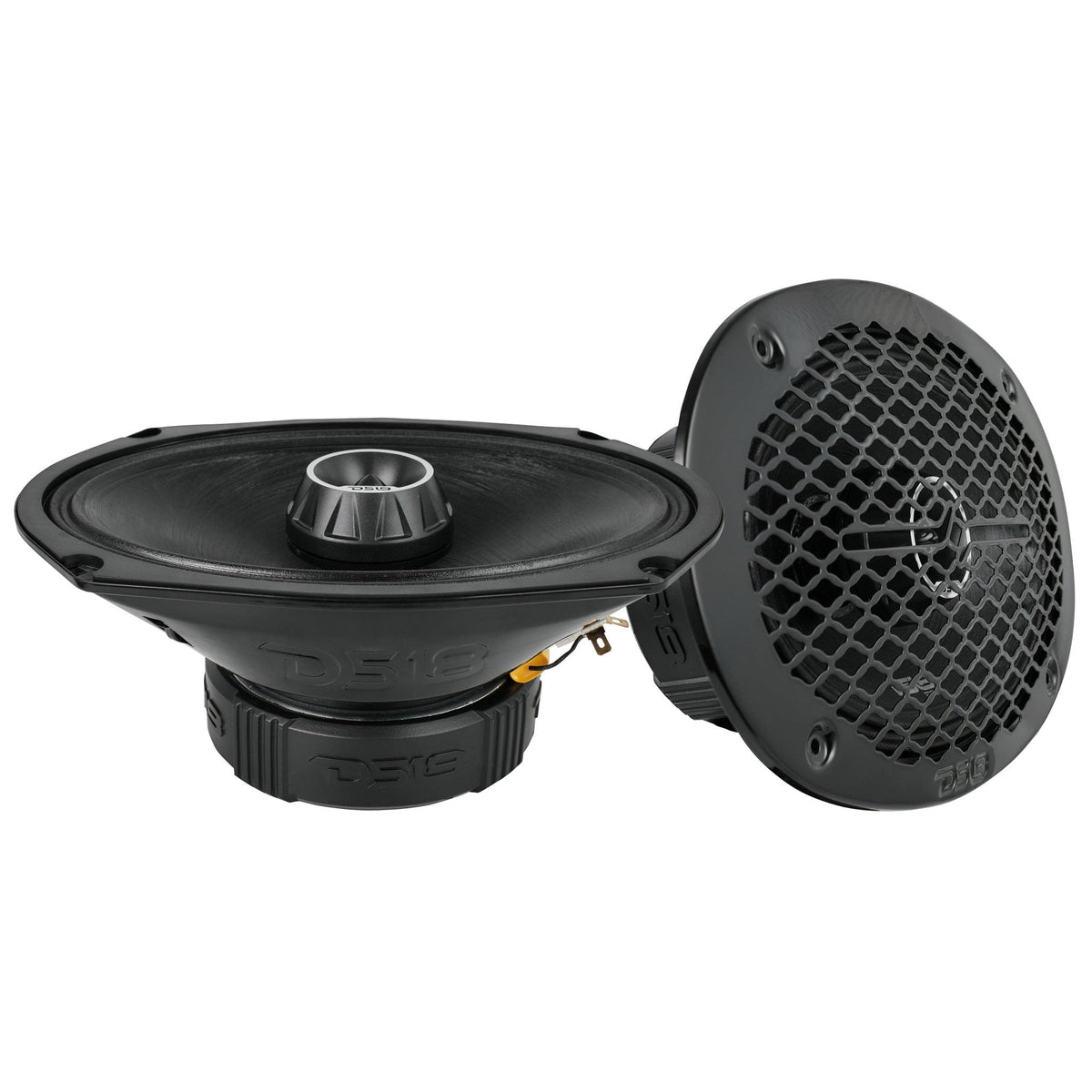 Pro Audio Hybrid Speaker Bundle: 6.5" & 6x9" Midrange Speakers with Built-In Compression Tweeters - DS18