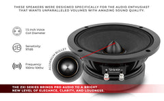 PRO-ZXI 6.5" Mid-Range Bullet Loudspeaker Neodymium/Ferrite Magnets | 300W RMS 4-Ohm - DS18