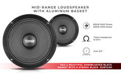 PRO-ZXI 6.5" Mid-Range Loudspeaker With Neodymium/Ferrite Magnets 300 Watts Rms 8-Ohm - DS18