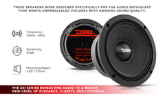 PRO-ZXI 6.5" Mid-Range Loudspeaker With Neodymium/Ferrite Magnets 300 Watts Rms 8-Ohm - DS18