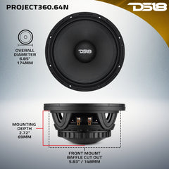 PROJECT360 - High-Sensitivity Mid-High Loudspeakers with Rotating Recone Design For Quick Repair 4-Ohm - DS18