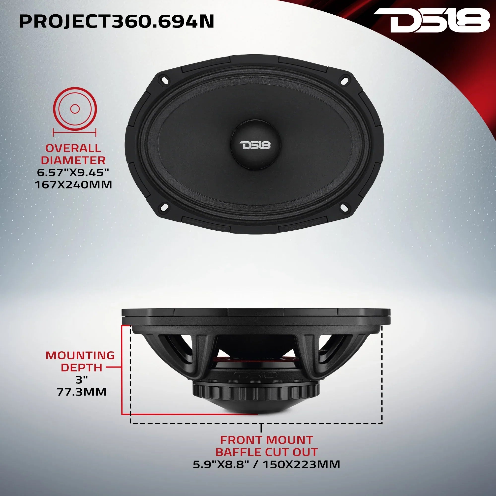PROJECT360 - High-Sensitivity Mid-High Loudspeakers with Rotating Recone Design For Quick Repair 8-Ohm - DS18